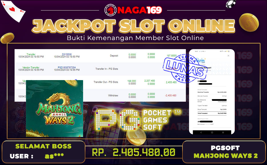 Jackpot Mahjong Ways 2 IDR2405480,- SUKSES