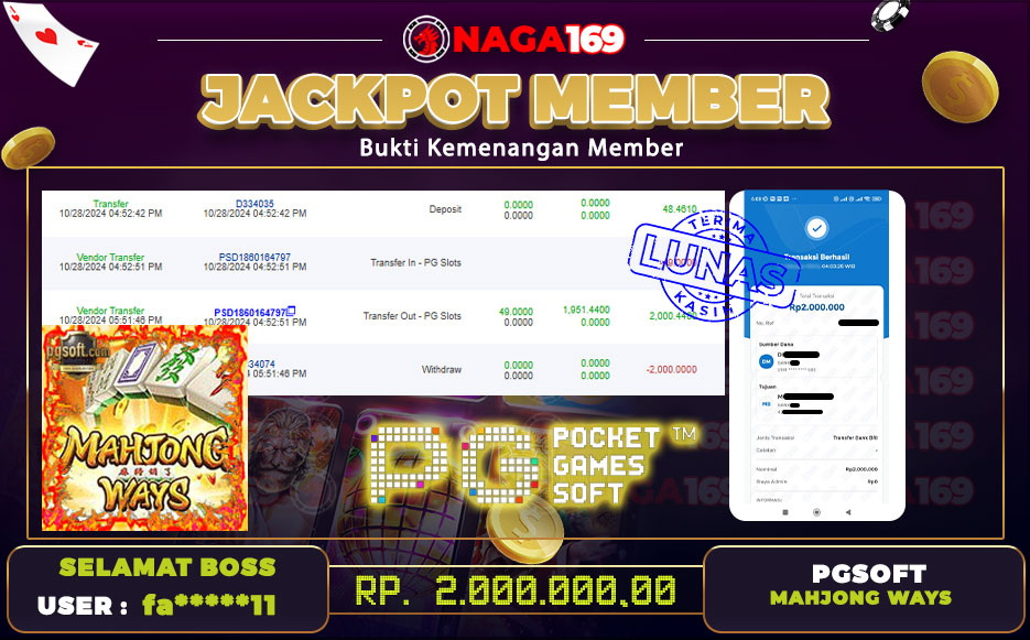 Jackpot Mahjong Ways IDR2000000,- SUKSES