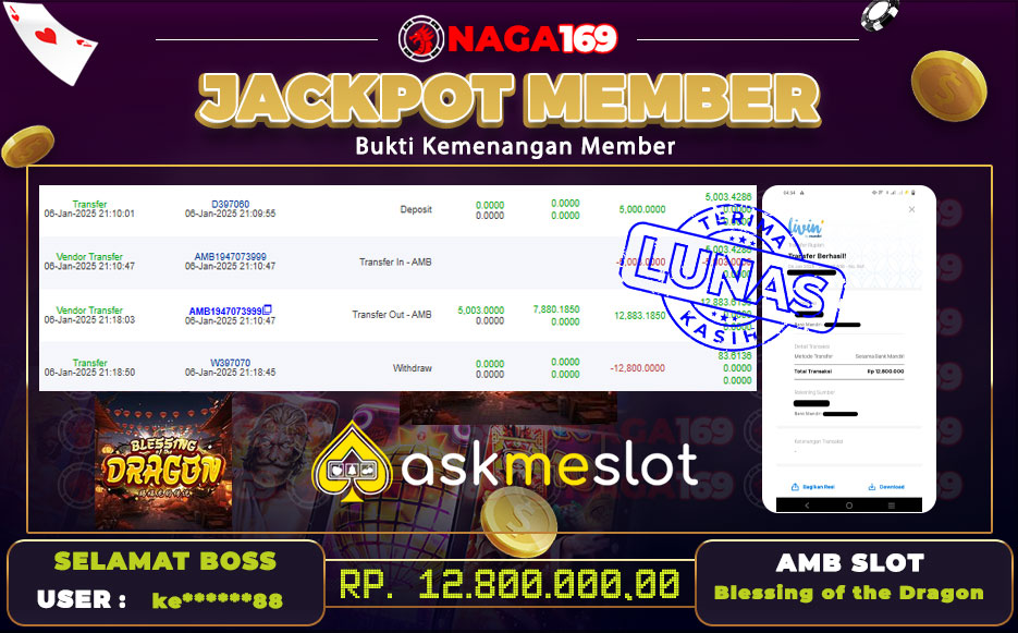Jackpot AMB SLOT IDR12800000,- SUKSES