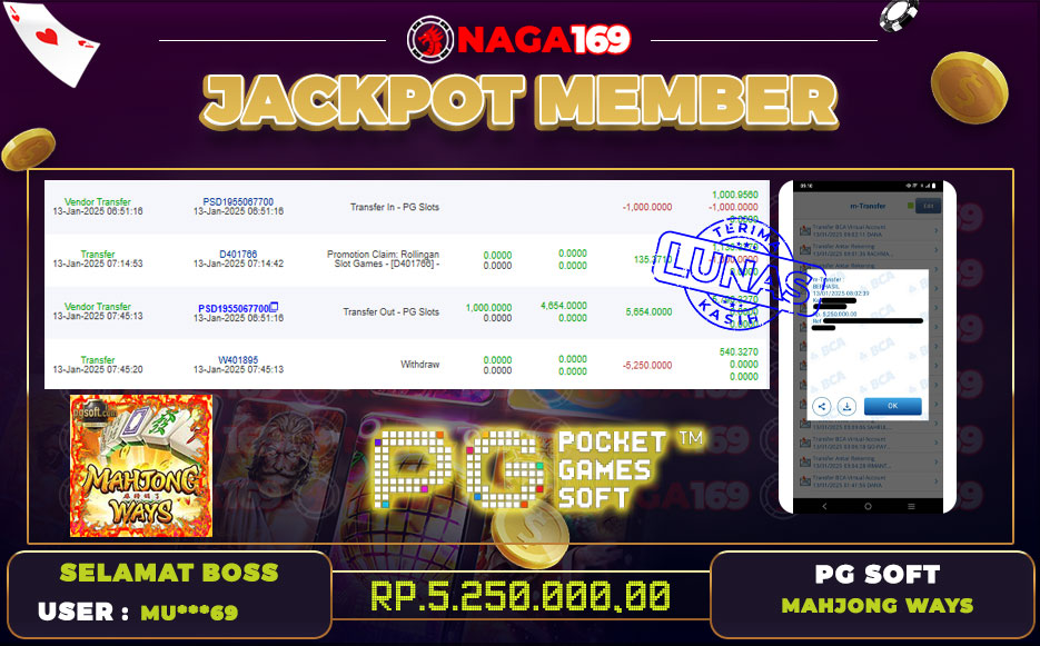 Jackpot PG SOFT IDR5250000,- SUKSES