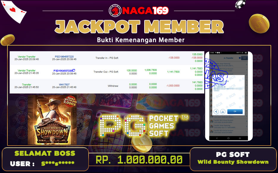 Jackpot PG SOFT IDR1000000,- SUKSES