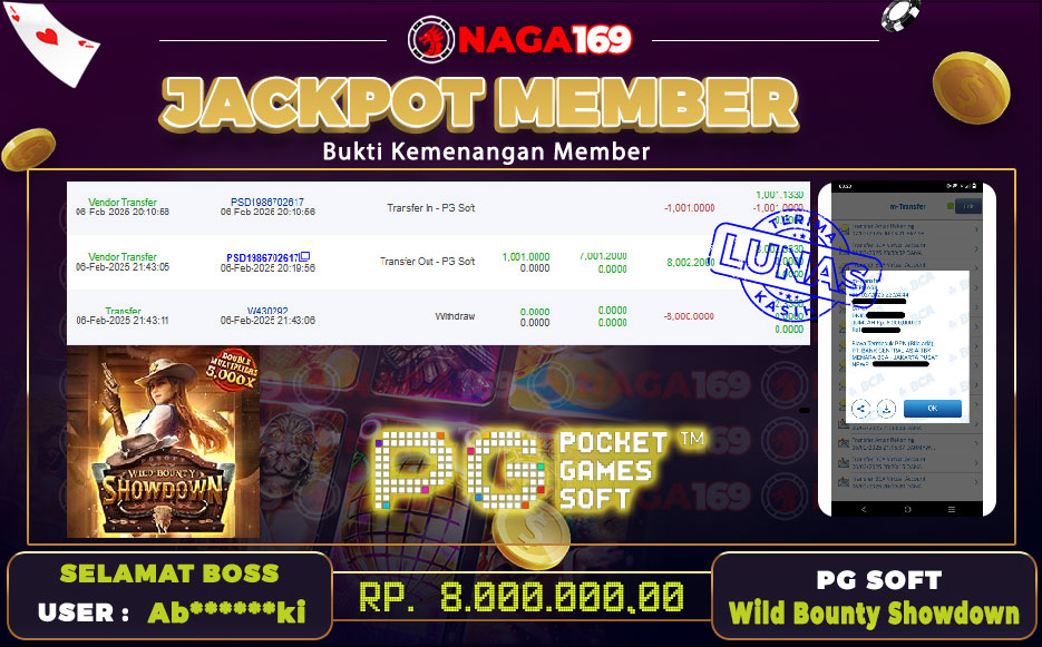 Jackpot PG SOFT IDR8000000,- SUKSES
