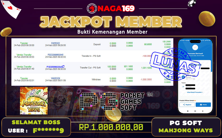 Jackpot MAHJONG WAYS IDR1000000,- SUKSES