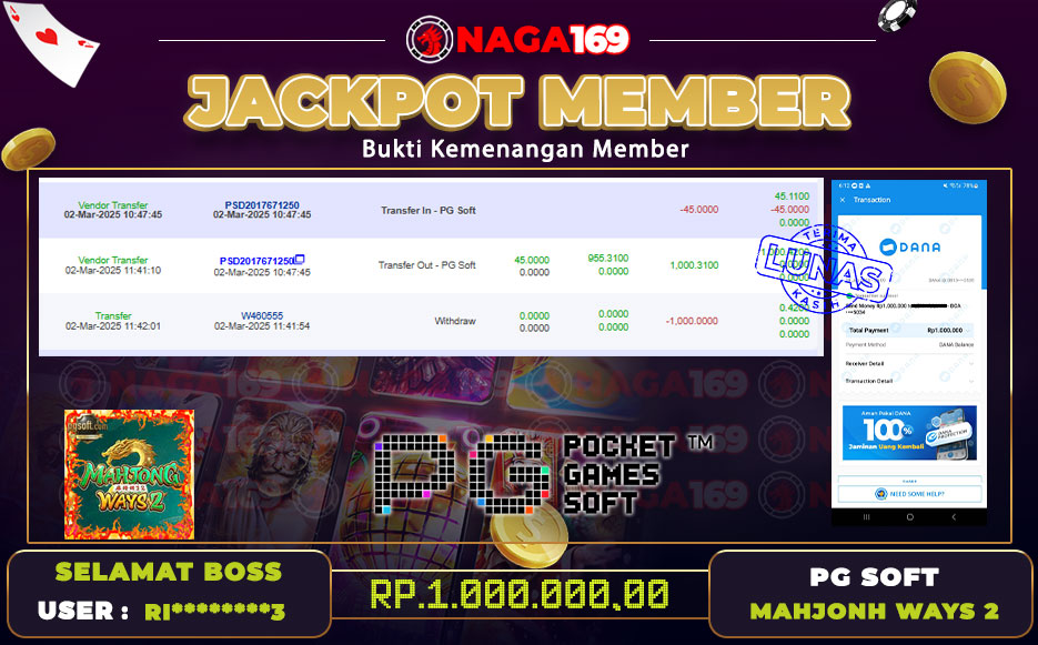 Jackpot PG SOFT IDR10000000,- SUKSES