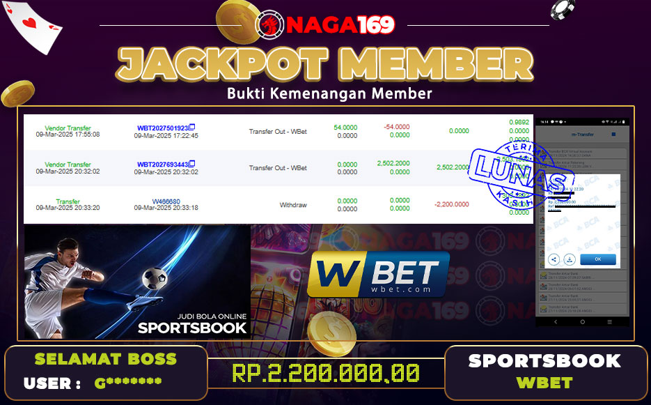 Jackpot soprtsbook IDR2200000,-