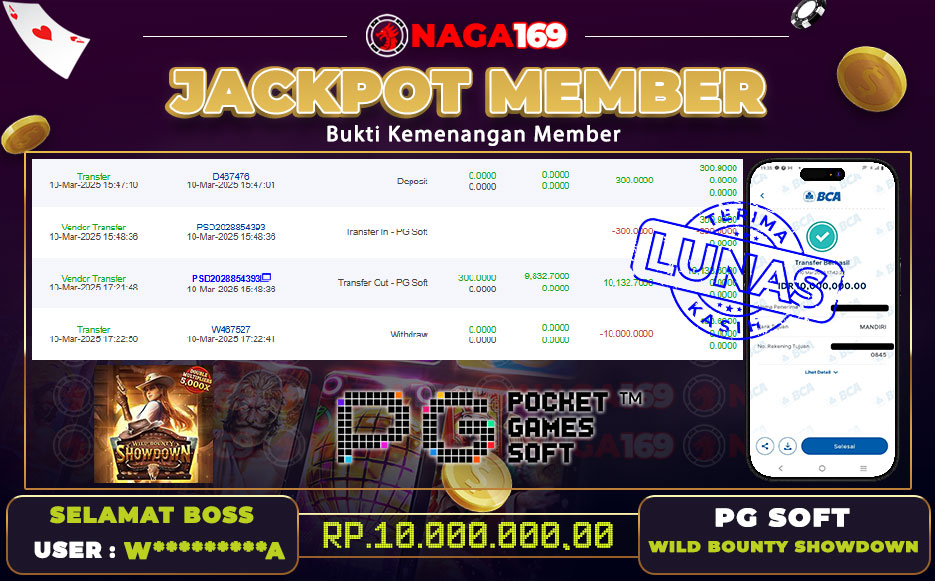 Jackpot Wild Bounty Showdown IDR10000000,- SUKSES