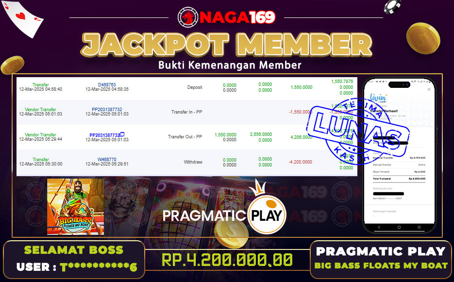 Jackpot PP - Big Bass Floats my Boat IDR4200000,-