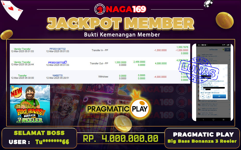 Jackpot PRAGMATIC PLAY IDR4000000,-
