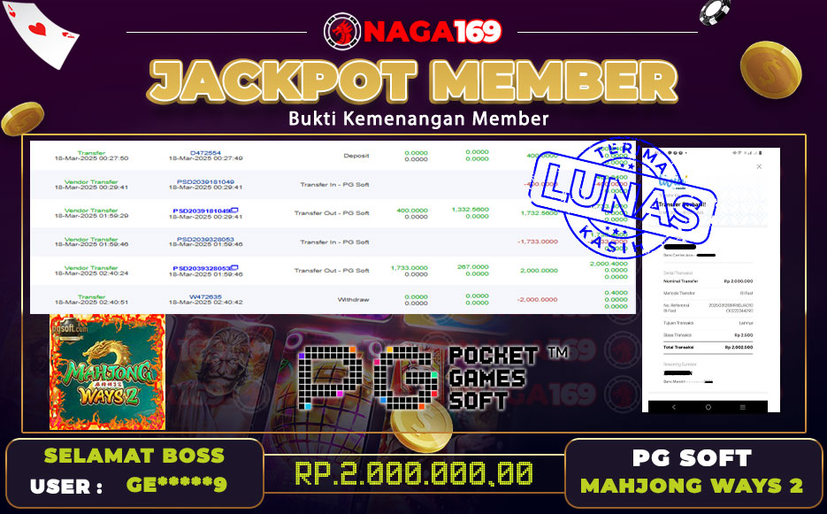 Jackpot PG SOFT IDR2000000,- SUKSES