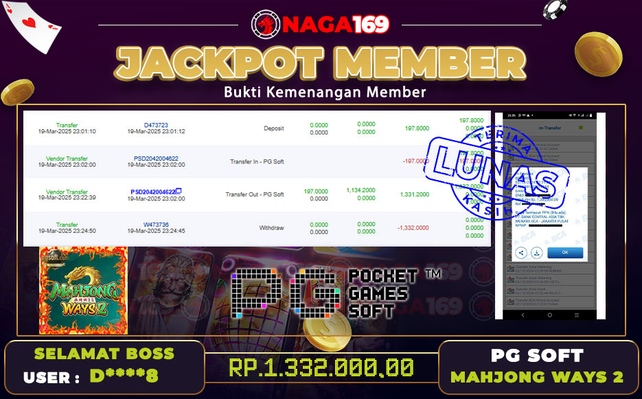 Jackpot PG SOFT IDR1332000,-
