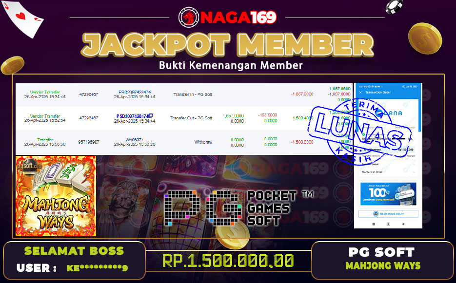 Jackpot PG SOFT IDR1500000,- SUKSES