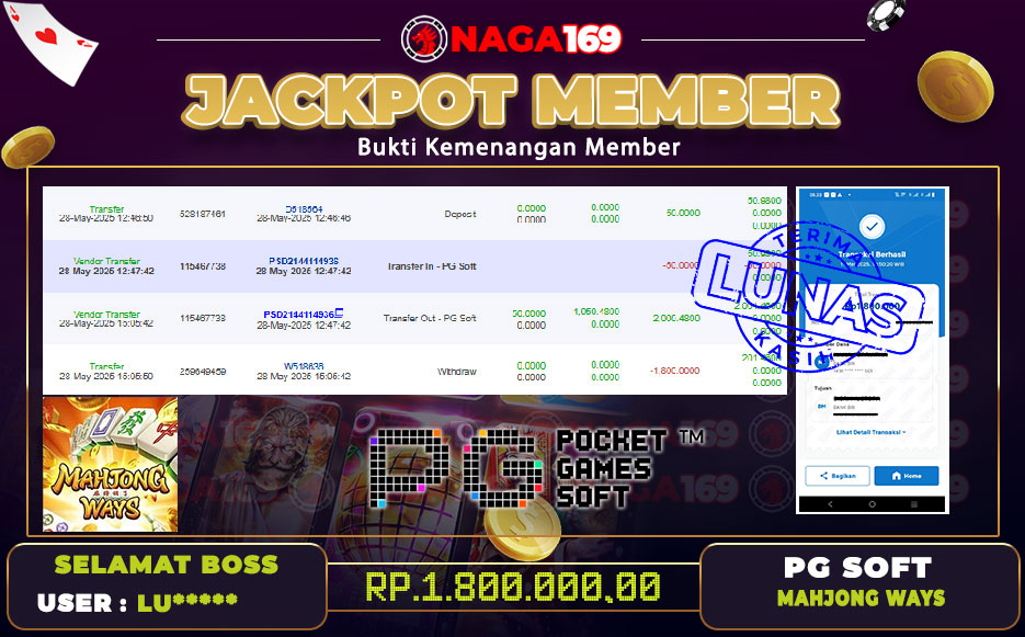 Jackpot PG SOFT IDR1800000,- SUKSES