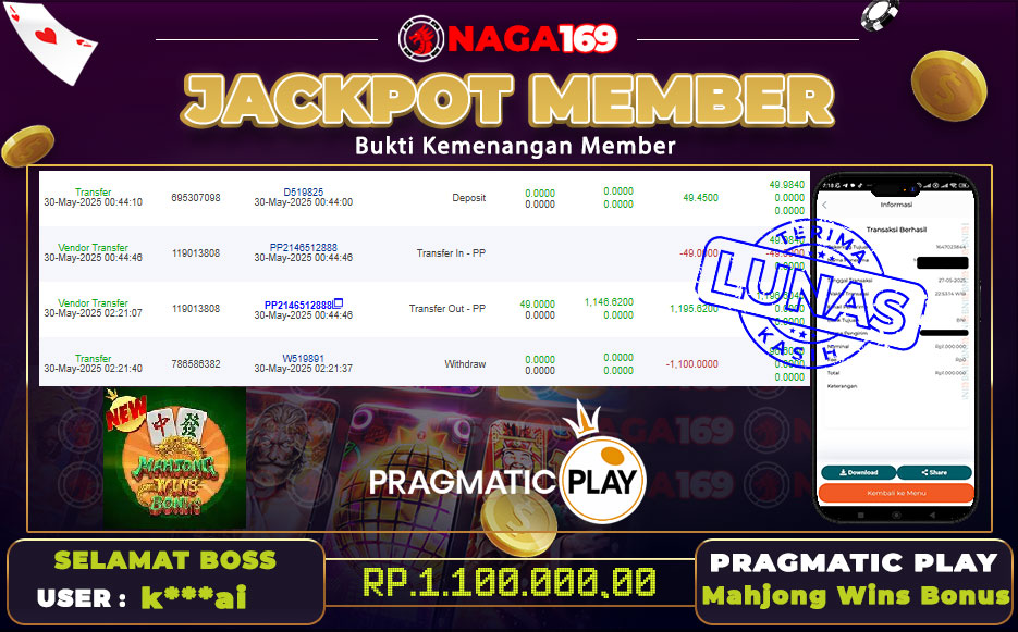 Jackpot PRAGMATIC PLAY IDR1100000,-
